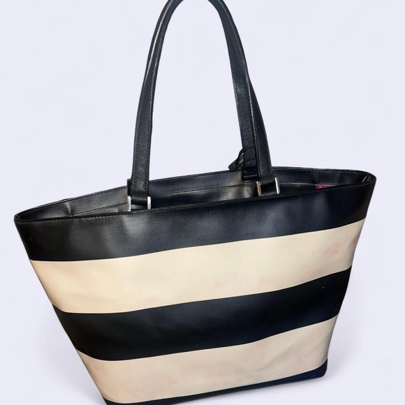 Kate Spade New York Black & Cream Stripe Tote Bag - Picture 6 of 7